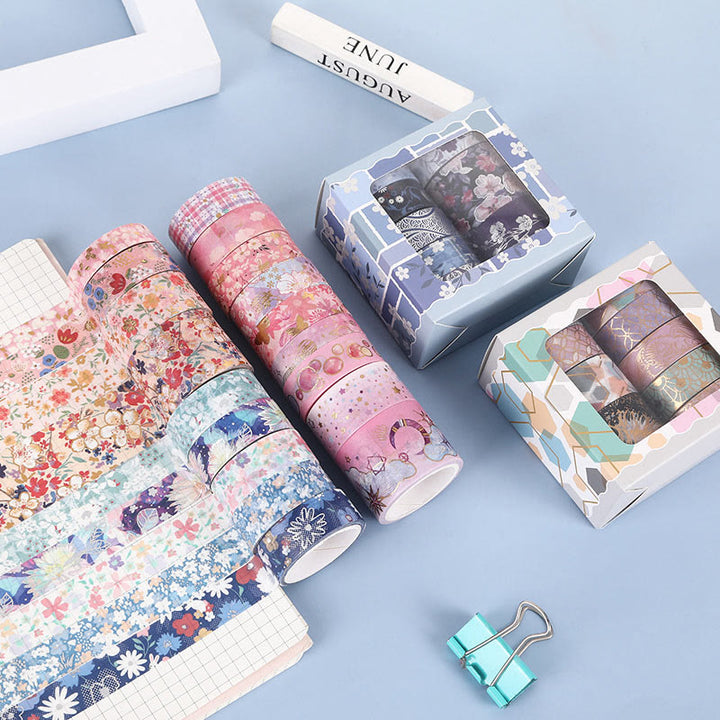 9 rolls Set Floral Series Washi Tape Decorative Scrapbook Tape