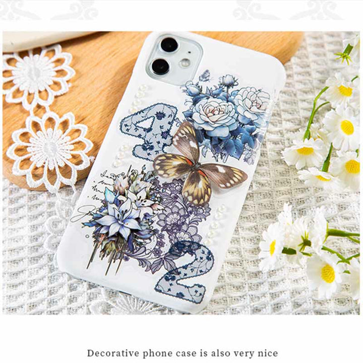 Vintage Floral Lace Sticker Set Decorative Backing Sticker