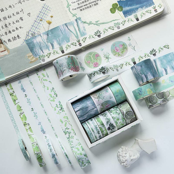 10Pcs Washi Tape Set Sticker Sea And Forest Series Scrapbook Stickers