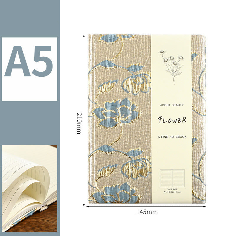 A5 Lotus Cloth Cover Notebook For DIY Daily Record