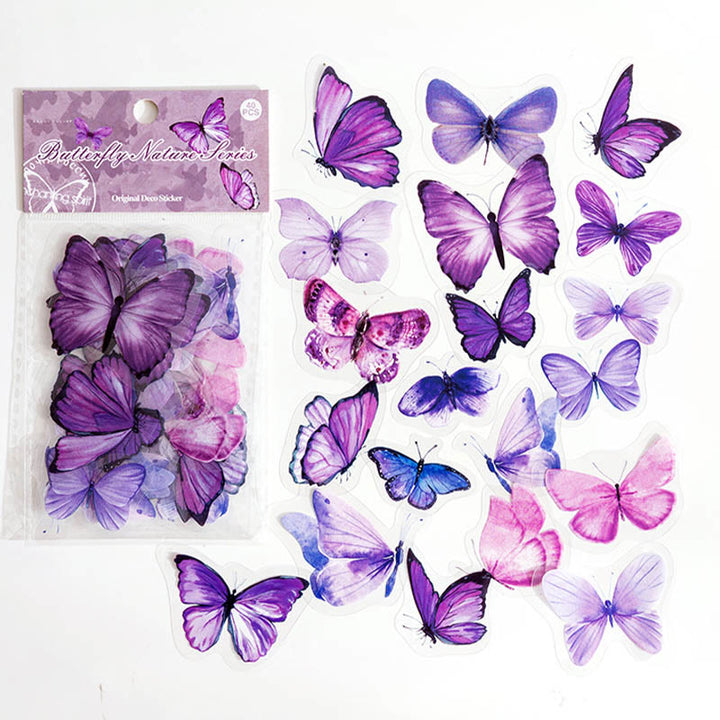 Butterfly Nature Series PET Sticker Set For Journal Decor