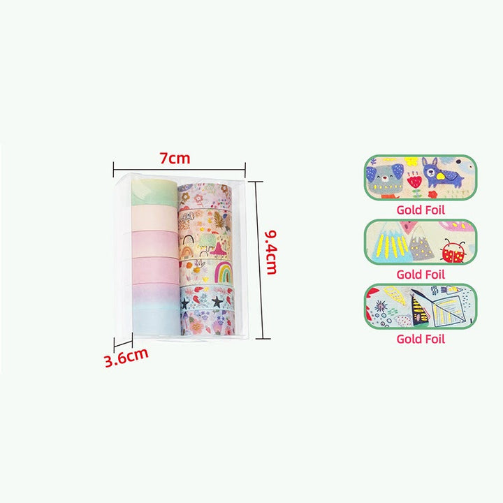 12 Rolls Fun Painting Series Washi Tape Set Scrapbook Tape