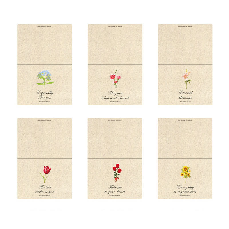 Flower Greeting Card With Envelopes For Mail Letter