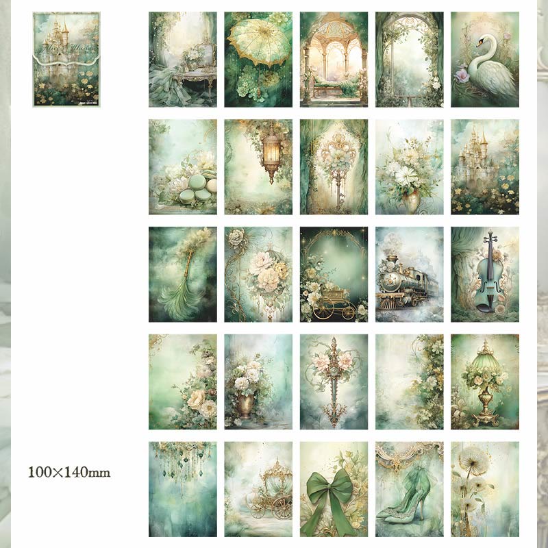 Vintage Dreamy Background Paper Set Decorative Scrapbook Journaling Backing Paper