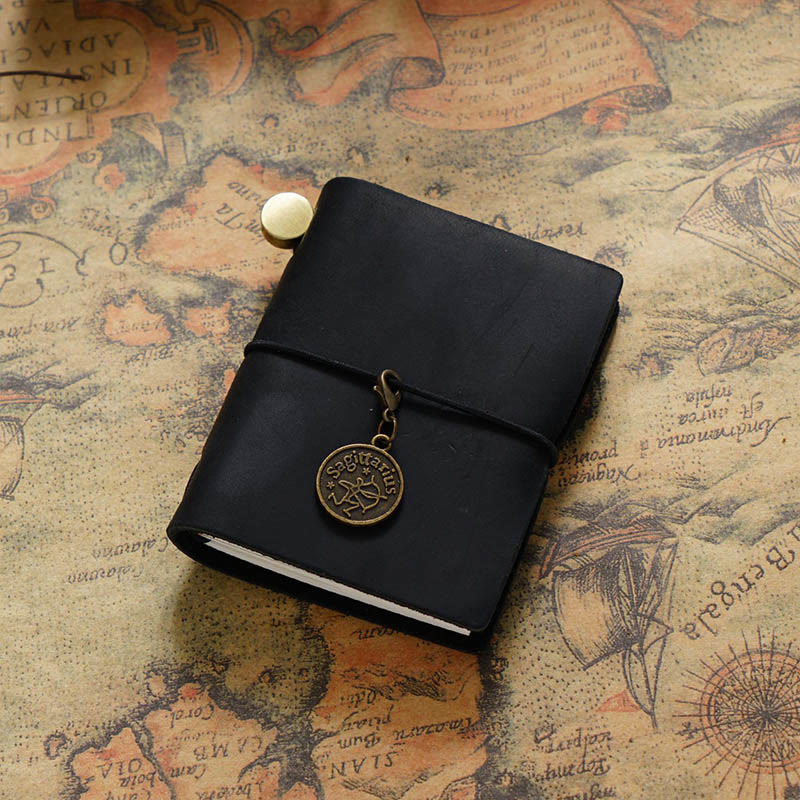 Mini Classic Leather Cover Notebook For Travel Daily Record