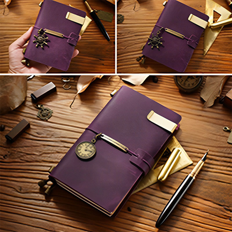 Business Genuine Leather Cover Notebook For Travel Daily Record