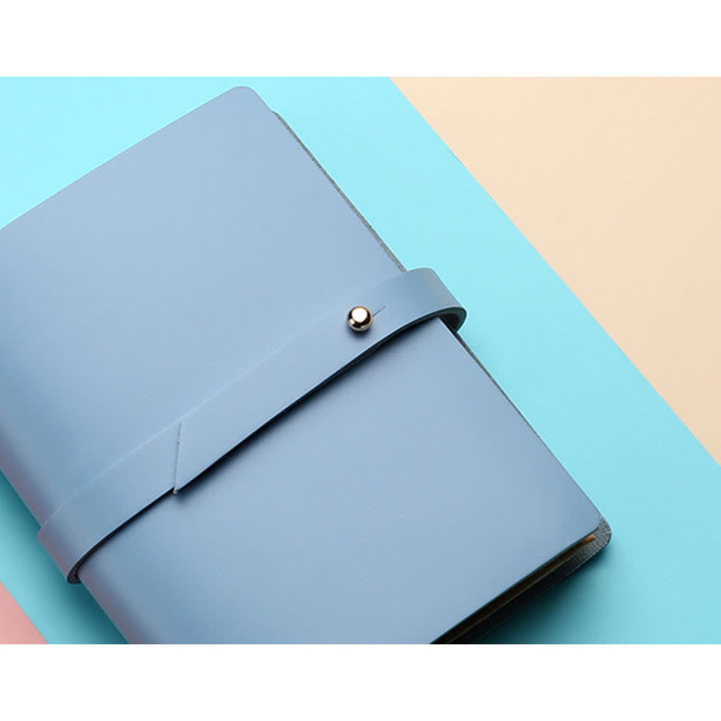 Minimalist Plain Color Leather Cover Notebook For Travel Daily Record