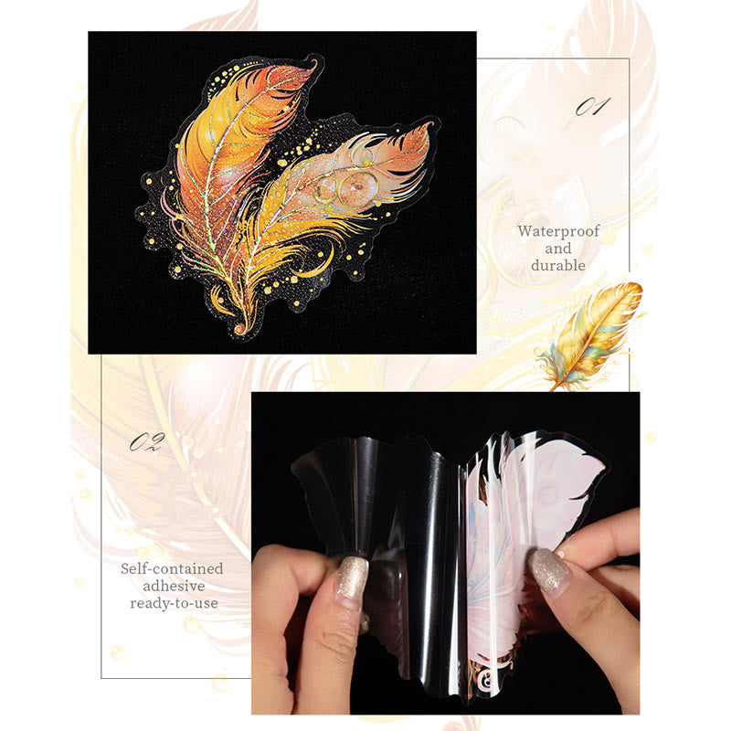 The Angel Feather Series Sticker For DIY Journal Decor