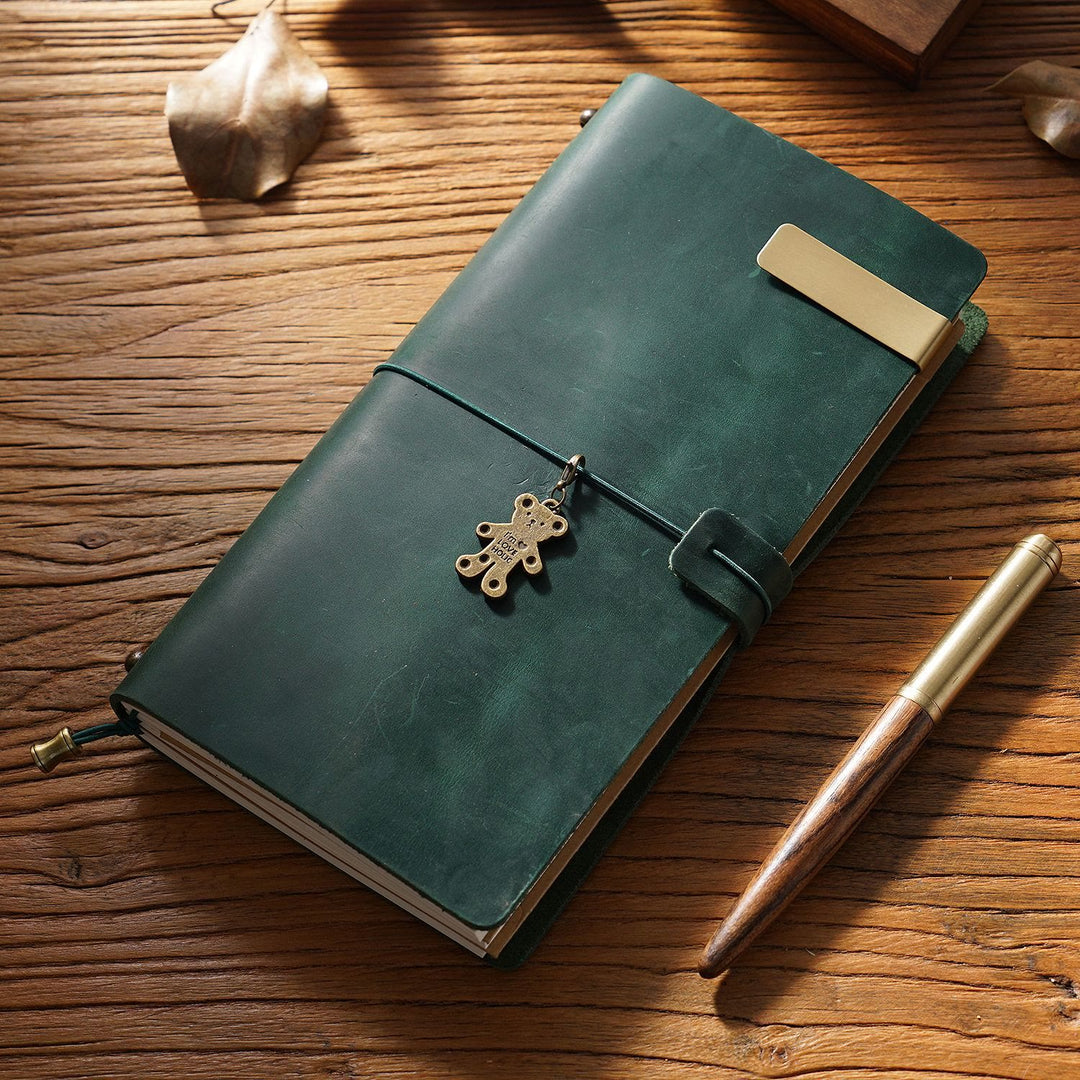 Vintage Leather Cover Notebook With Lashing Design For Business