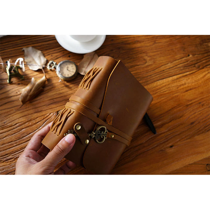 Retro Classic Leather Cover Notebook For Travel Daily Record