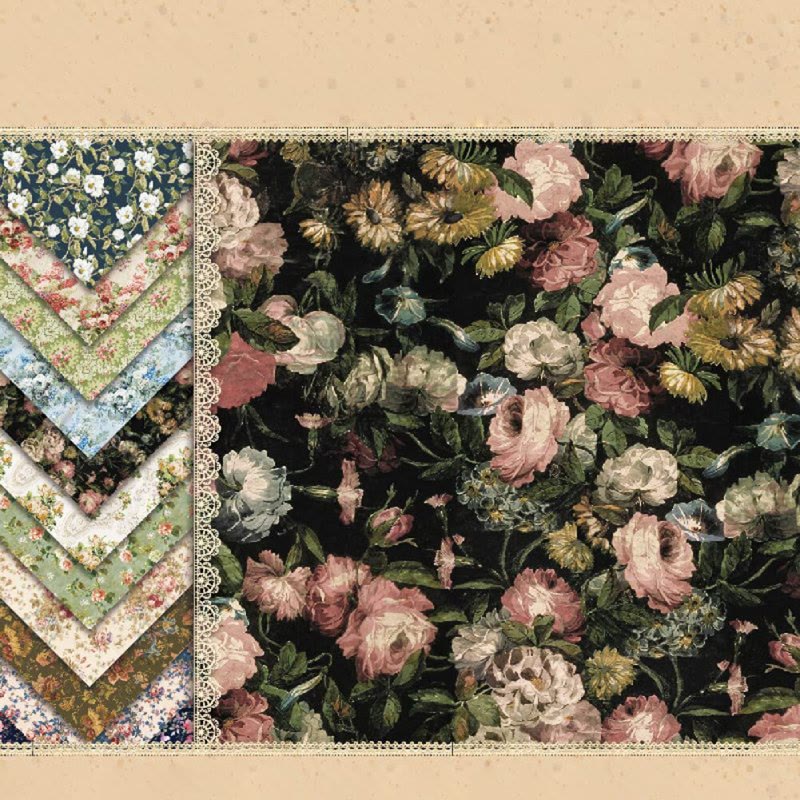 Vintage Floral Patterns Series Paper Set Decorative Journaling Paper