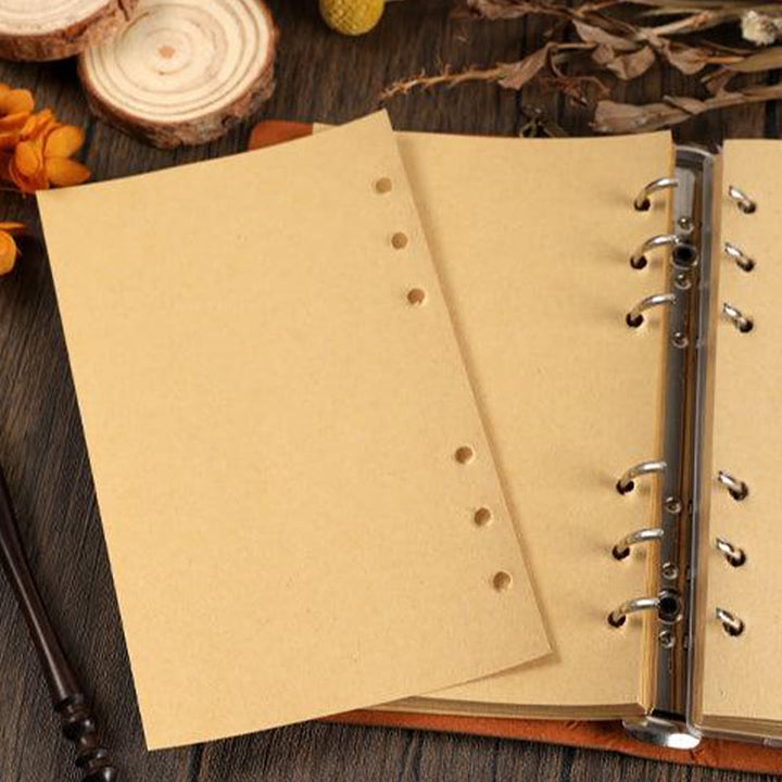 Vintage Leather Cover Kraft Paper Notebook For Bullet Journal