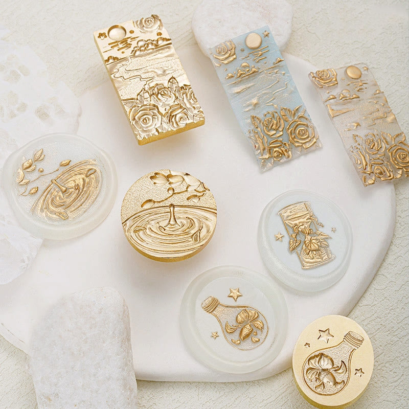 3D Embossed Ocean Water Series Seal Wax Stamp Decorative Gift