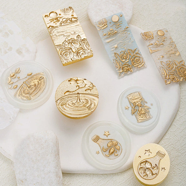 3D Embossed Ocean Water Series Seal Wax Stamp Decorative Gift