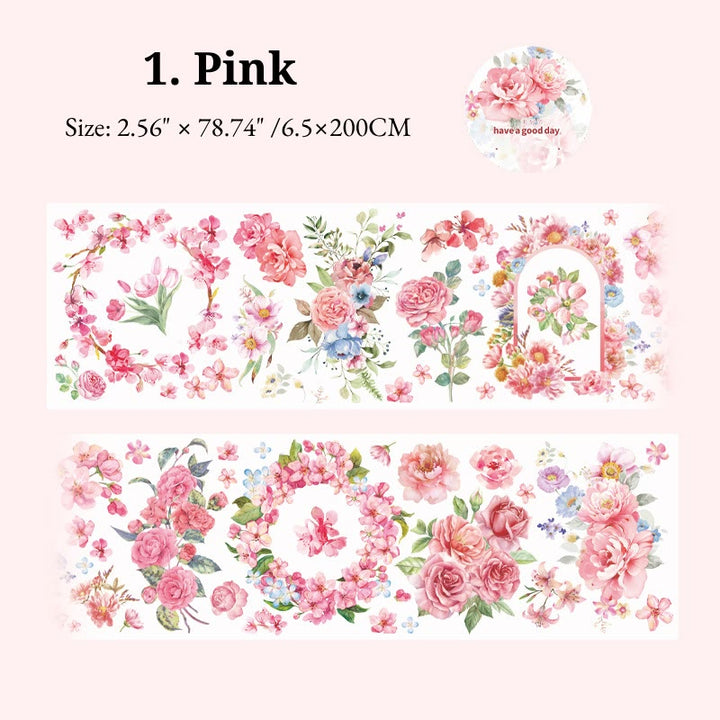 Floral Washi Tape Sticker Self-Adhesive Scrapbook DIY Decor