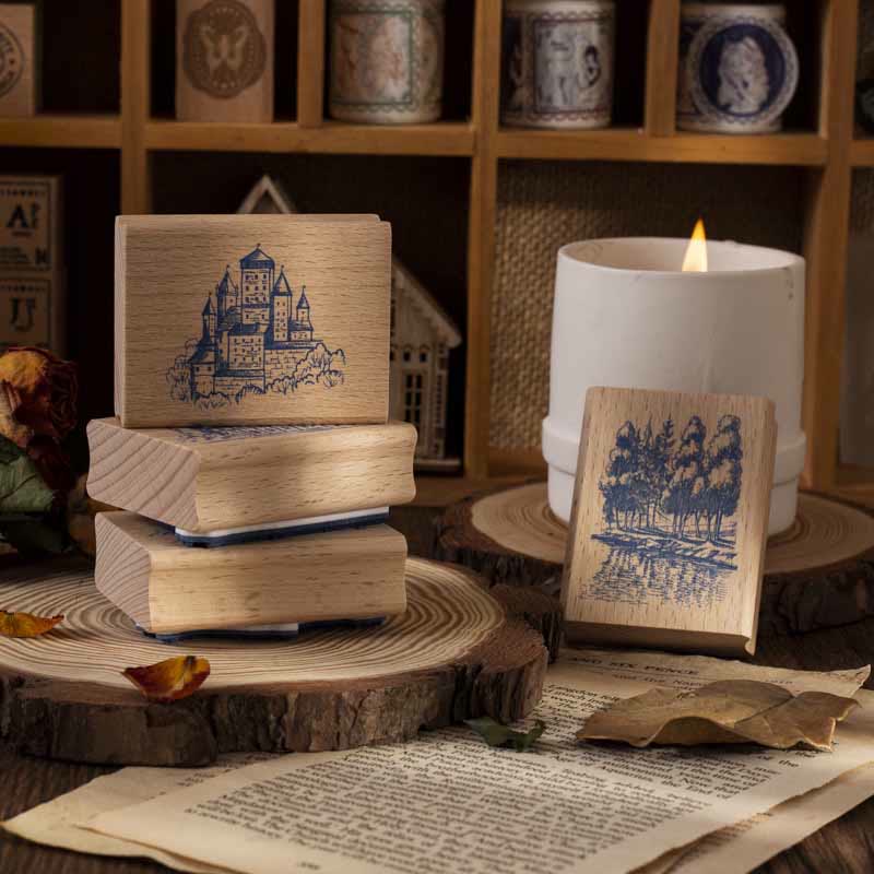 Starry Night Castle Stacking Mountain Rubber Stamps 8 Styles DIY Seal