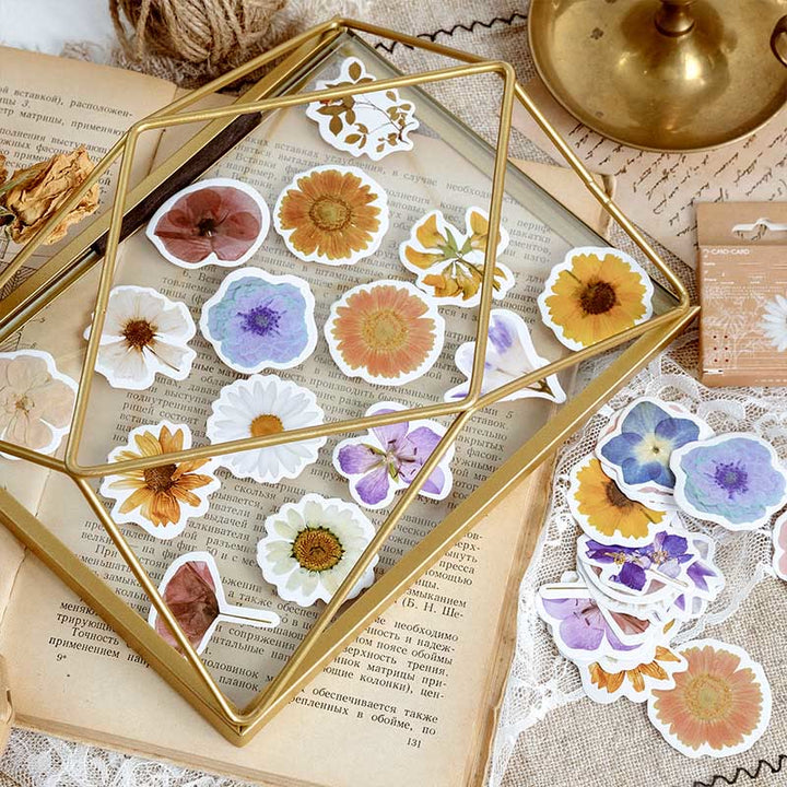 46pcs Flowers Write Poems Series Sticker For DIY Journal Decor