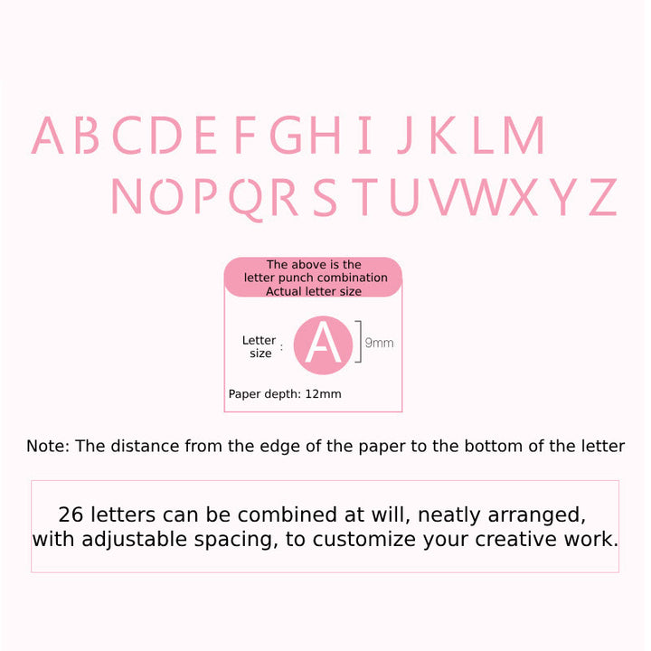 26 English Letter Hole Punch Handcrafts Alphabet Embosser For DIY