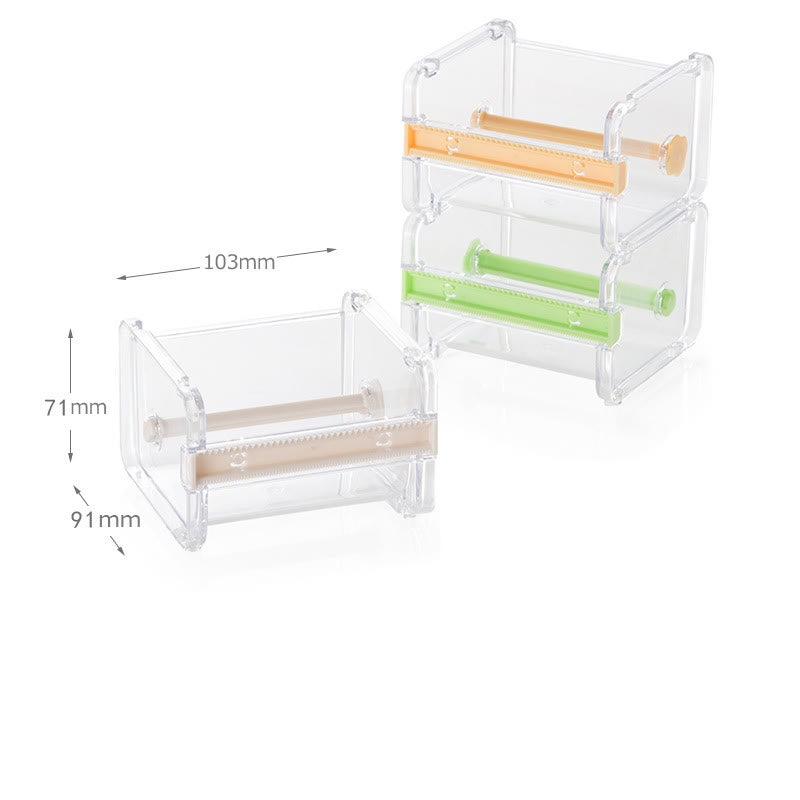 Washi Tapes Cutter Practical Desktop Transparent Plastic Tape Dispenser