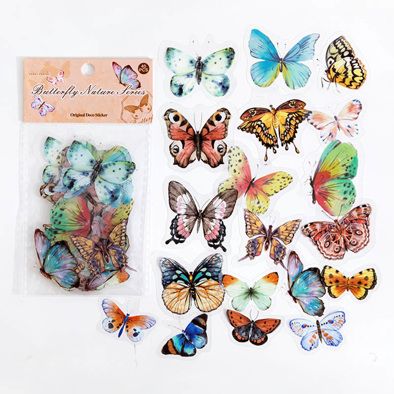 Butterfly Nature Series PET Sticker Set For Journal Decor