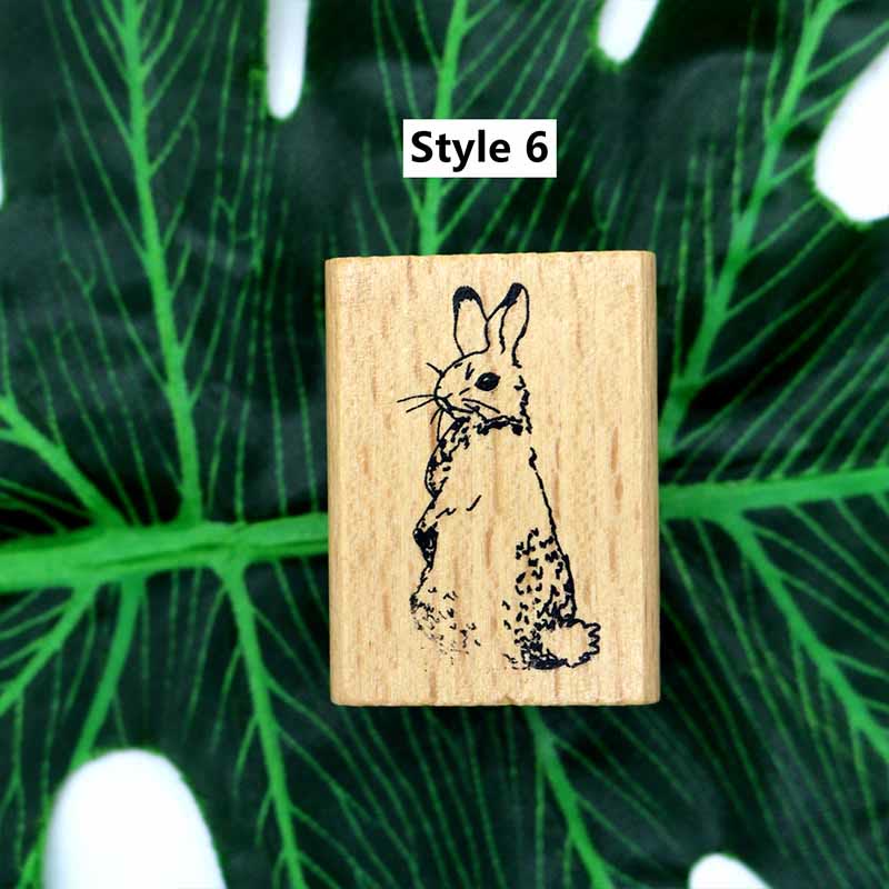 Wooden Forest Animals Series Rubber Stamps Journal Diary Scrapbook DIY Tool