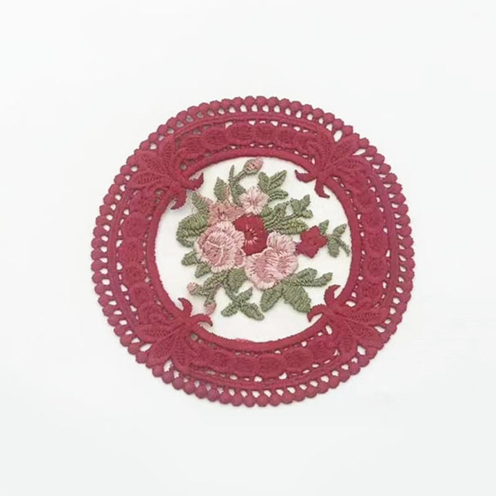 Hollow Out European Lace Coasters Vintage Embroidery Insulated Tablecloth