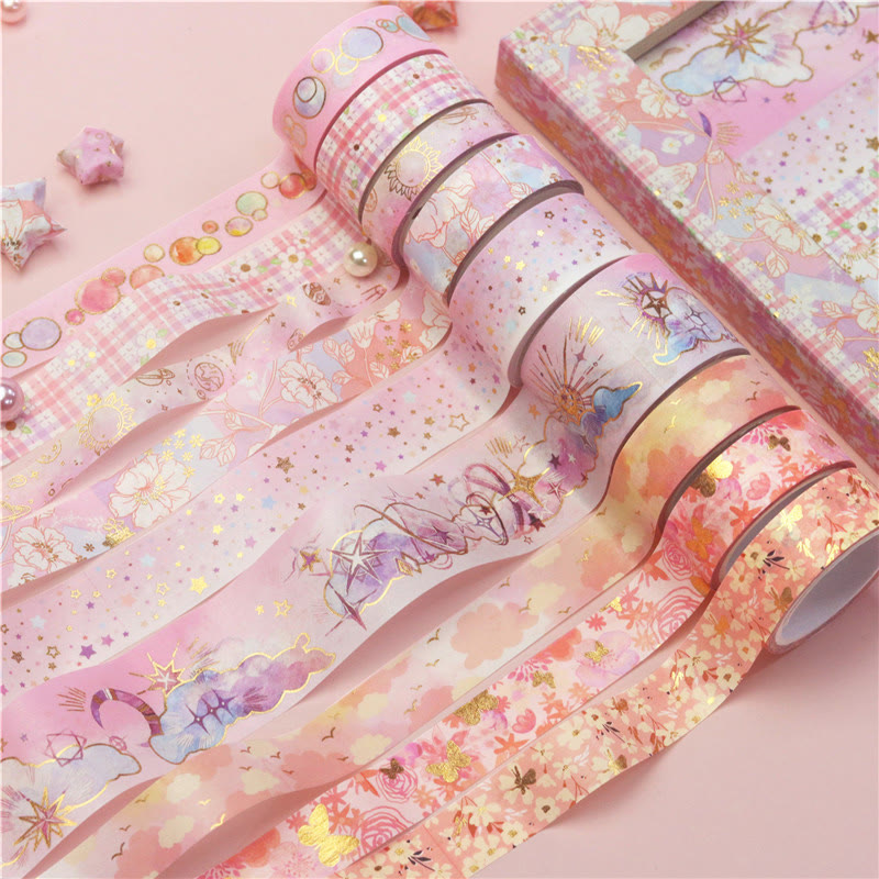 9 rolls Set Floral Series Washi Tape Decorative Scrapbook Tape