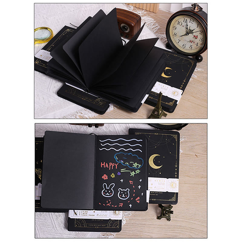 A5 Retro Black Paper Notebook For Daily Record