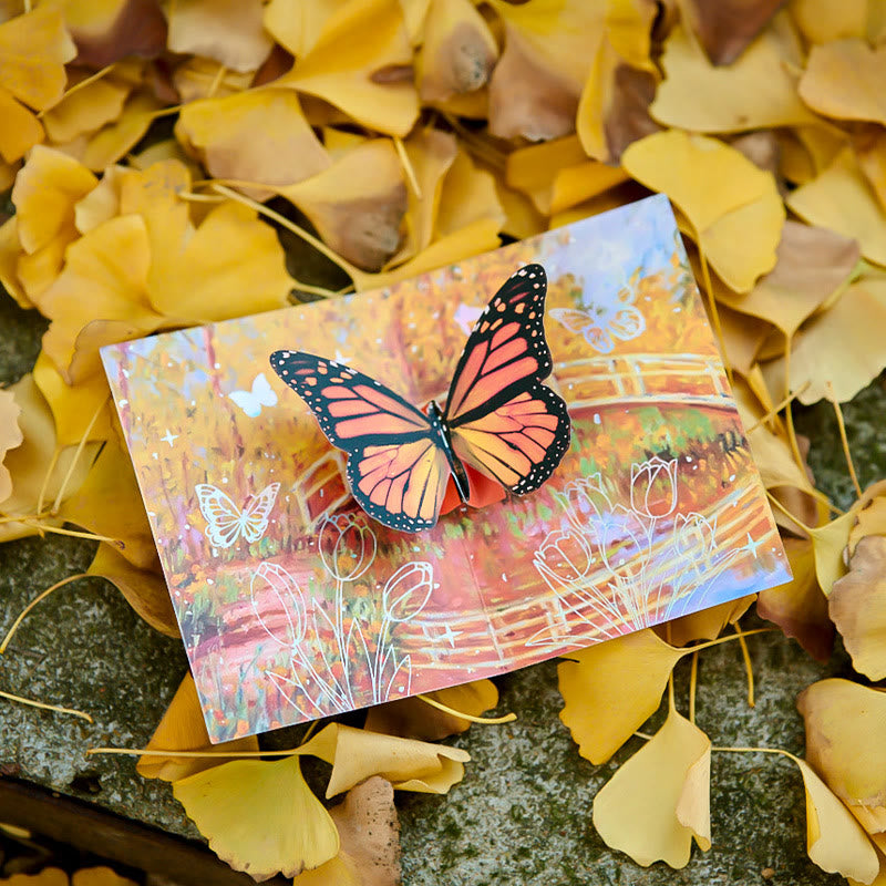 Butterfly Bell Dream Series Retro Golden Greeting Card Envelope Set