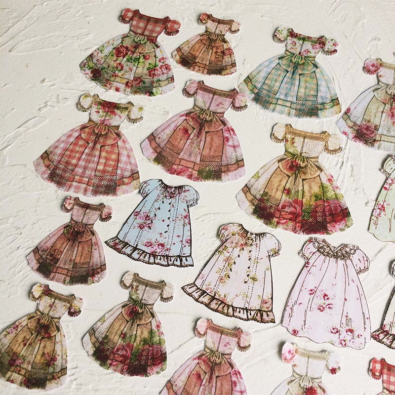 Retro Sweet Dress Series Paper Set Decorative Journaling Paper