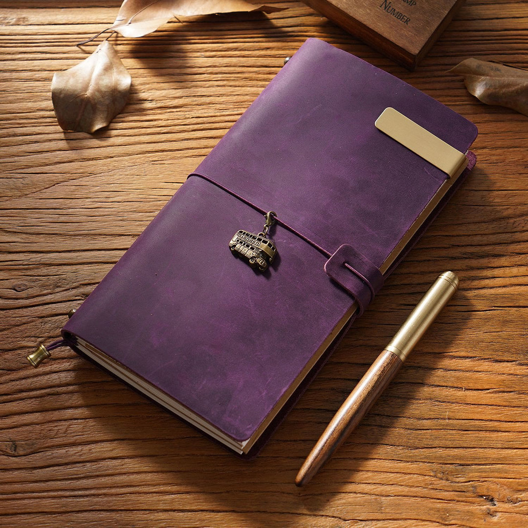 Vintage Leather Cover Notebook With Lashing Design For Business