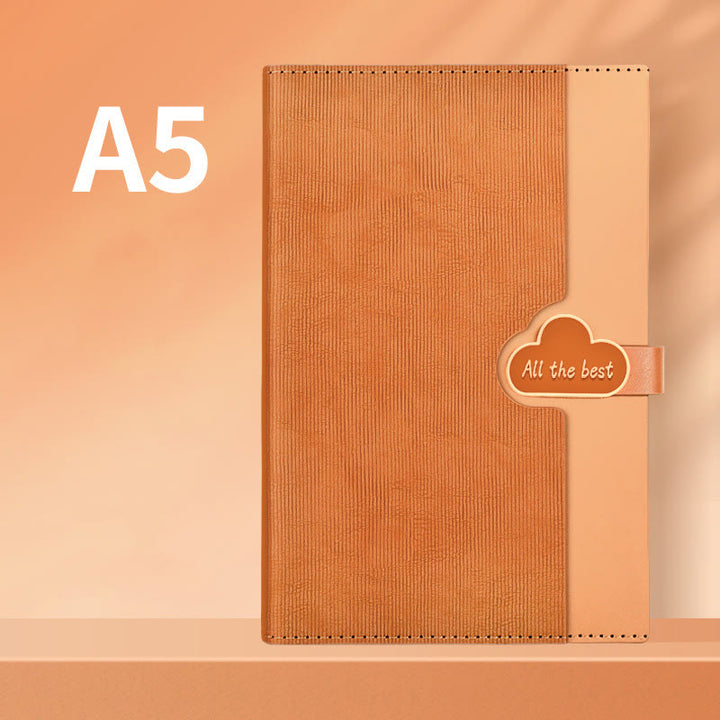 A5 Minimalist Leather Cover Notebook For Business Record