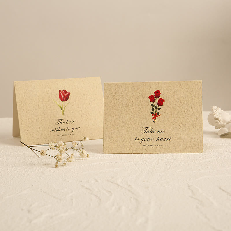 Flower Greeting Card With Envelopes For Mail Letter