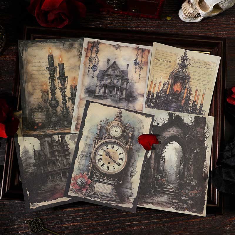 Opera Silence Series Paper Set Decorative Gothic Backing Paper