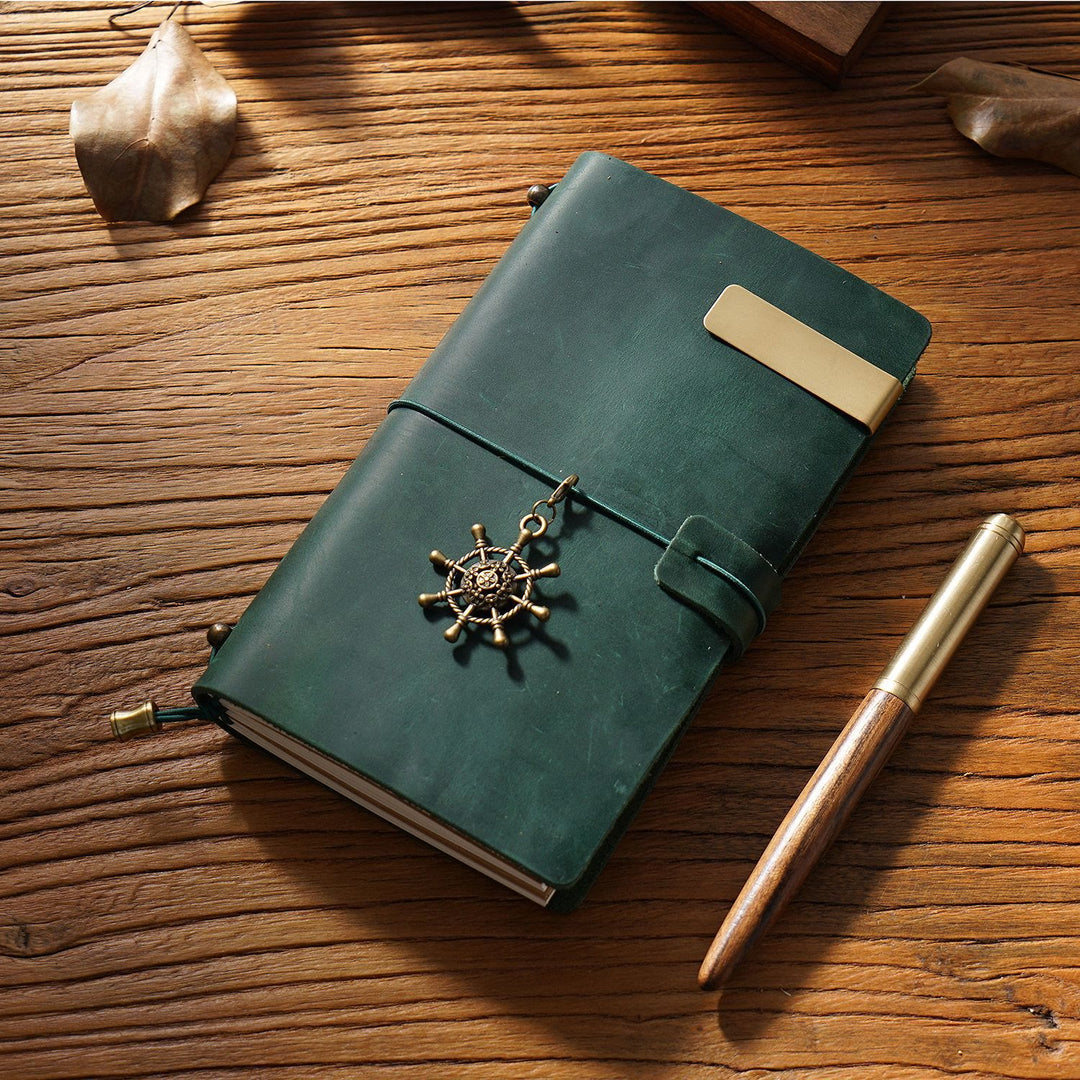 Vintage Leather Cover Notebook With Lashing Design For Business