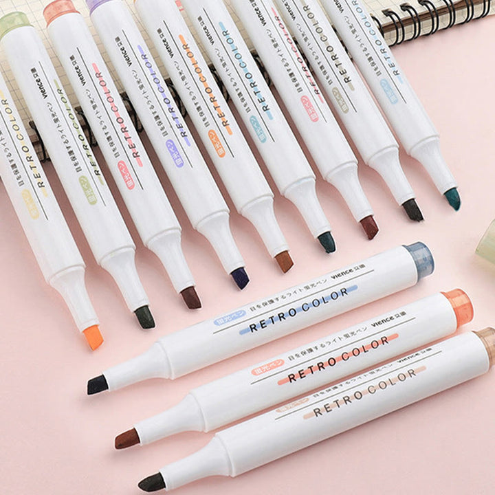 6pcs Set Morandi Color Drawng Pens Highlight Marker Pens