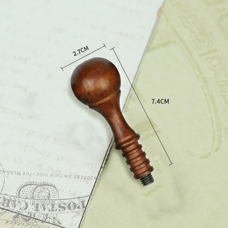 Vintage Wooden Wax Seal Stamp Handle Removable Replacement