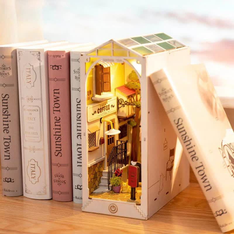 Sunshine Town DIY Book Nook Miniature Kit 3D Wooden Puzzle for Decoration