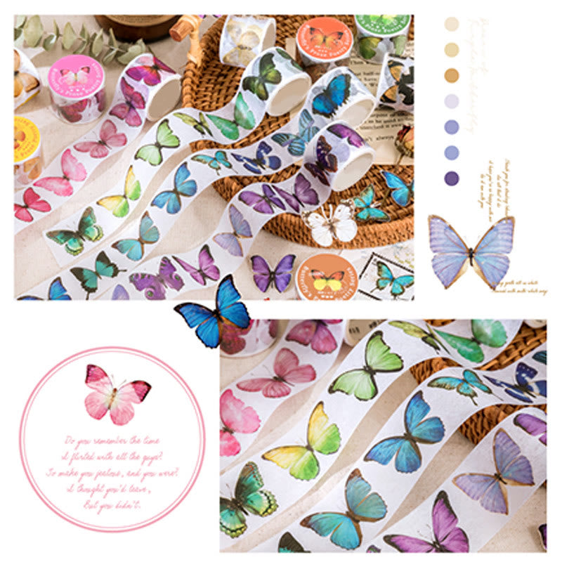 Vintage Butterfly Poem Series Sticker For Journal Decor