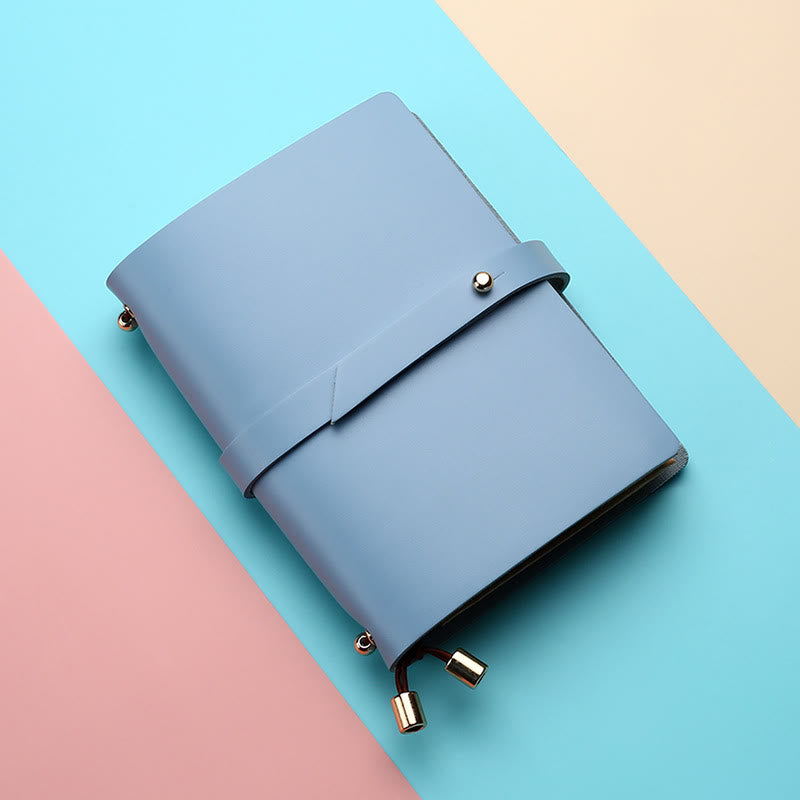 Minimalist Plain Color Leather Cover Notebook For Travel Daily Record