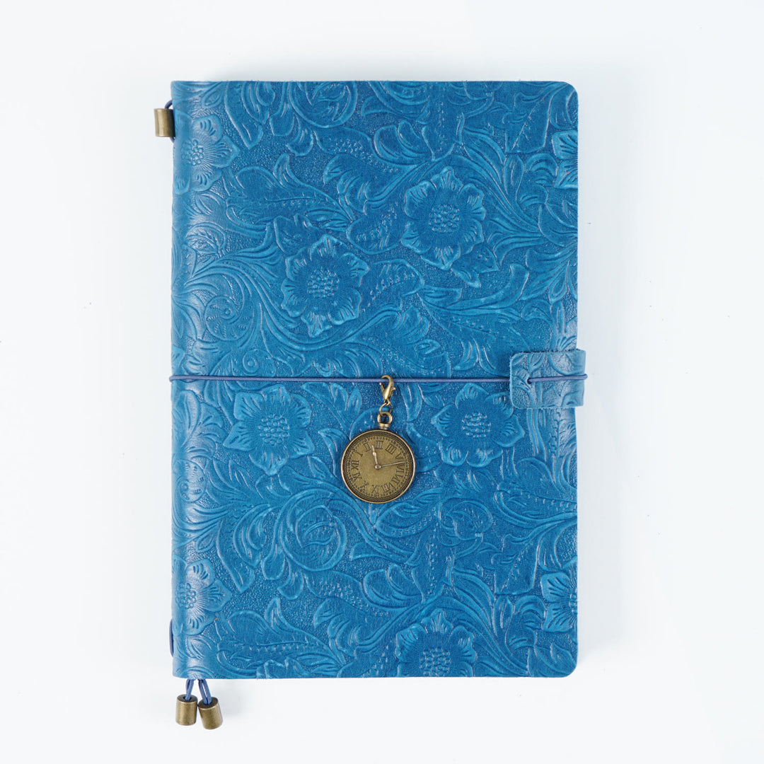 Vintage Engraved Leather Cover Notebook For Travel Daily Record