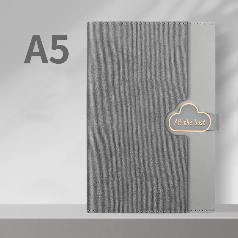 A5 Minimalist Leather Cover Notebook For Business Record