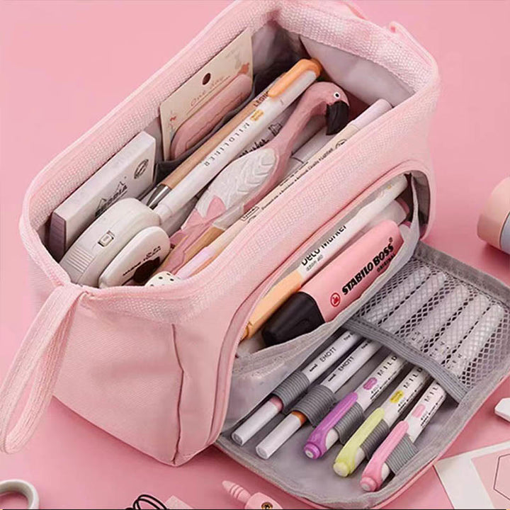 Bright Color Stationery Bag Multifunctional Pencil Case For Kids