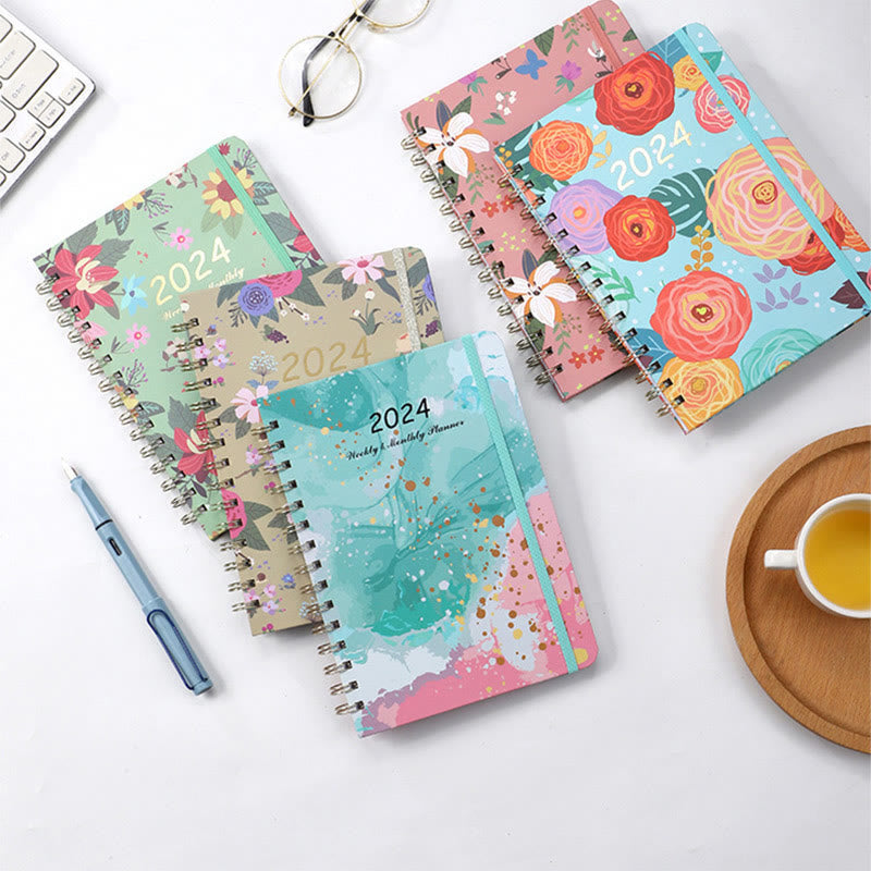 A5 Flowers Cover Notebook For Daily Record Student Gift