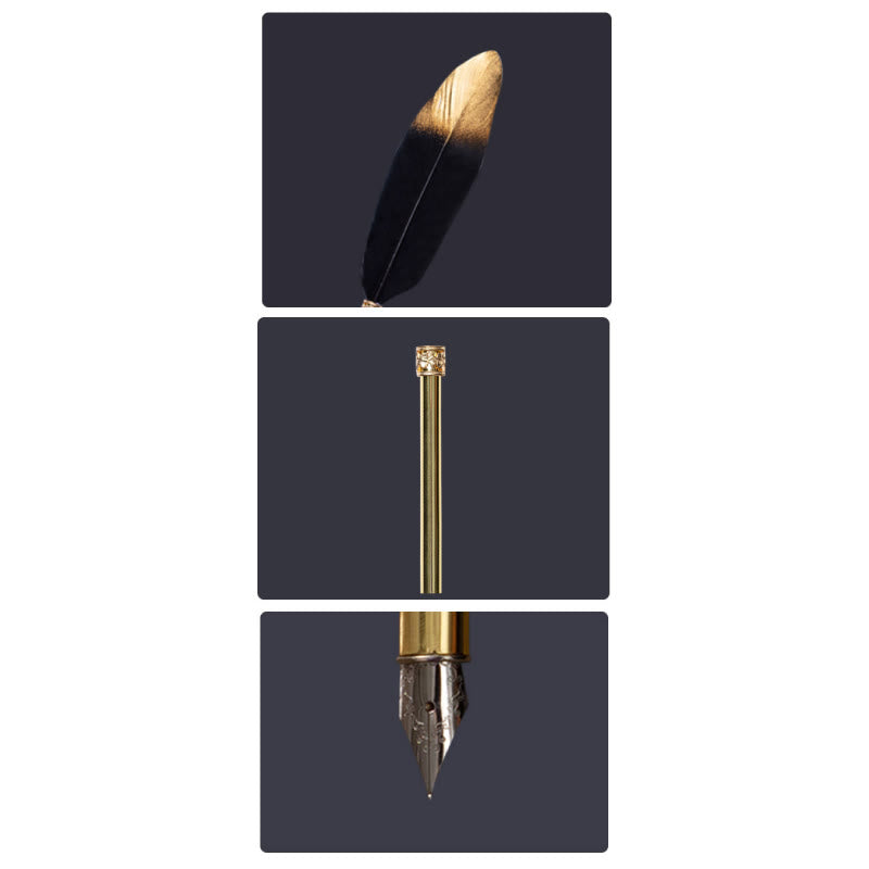 Luxury Golden Calligraphy Pen Refined Quill Dip Pen for Writing Signature