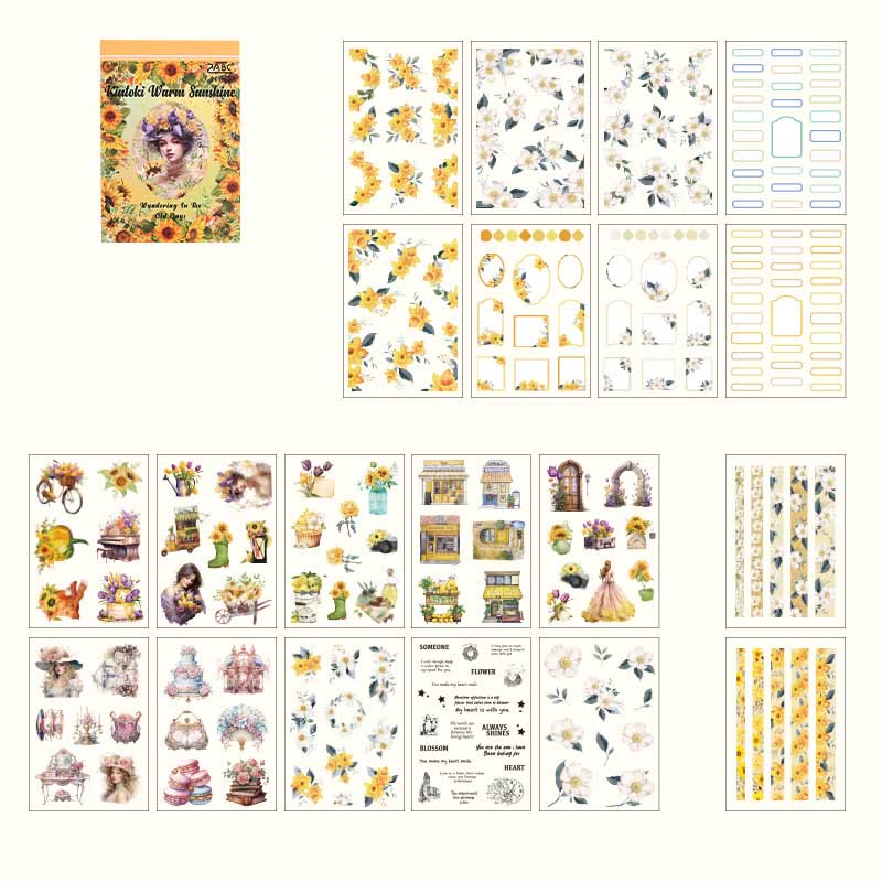 Loose Old Time Series Sticker Book For DIY Journal Decor