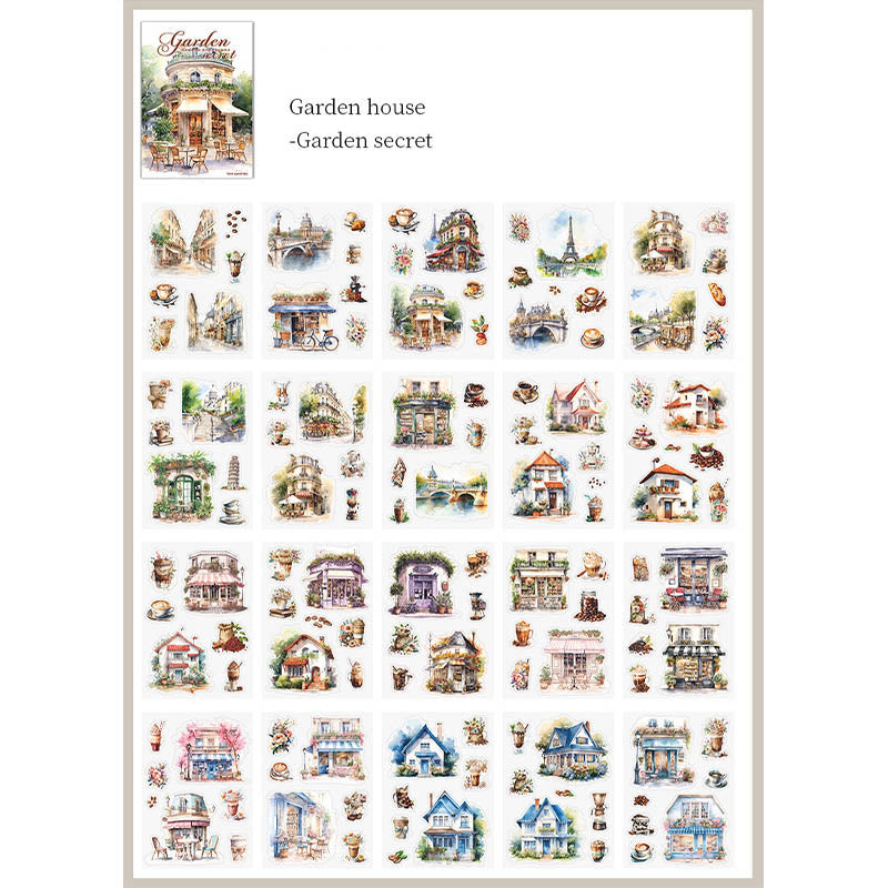 Secret Garden Sticker Book 20Pcs PET Scrapbook Stickers