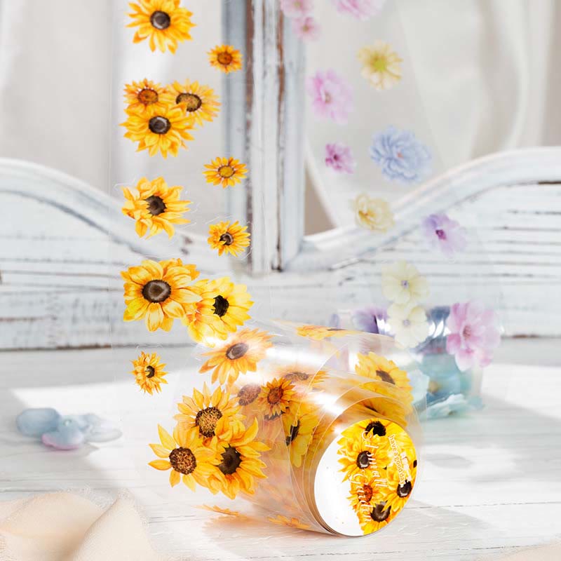 Flower Piece Series PET Tape Decorative Scrapbook Tape