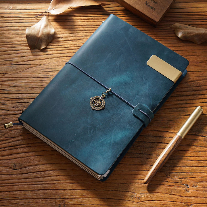 Vintage Leather Cover Notebook With Lashing Design For Business