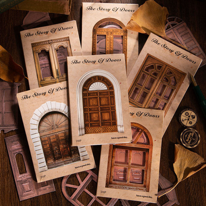 Vintage Story Of Doors And Windows Scrapbook Journaling Backing Paper